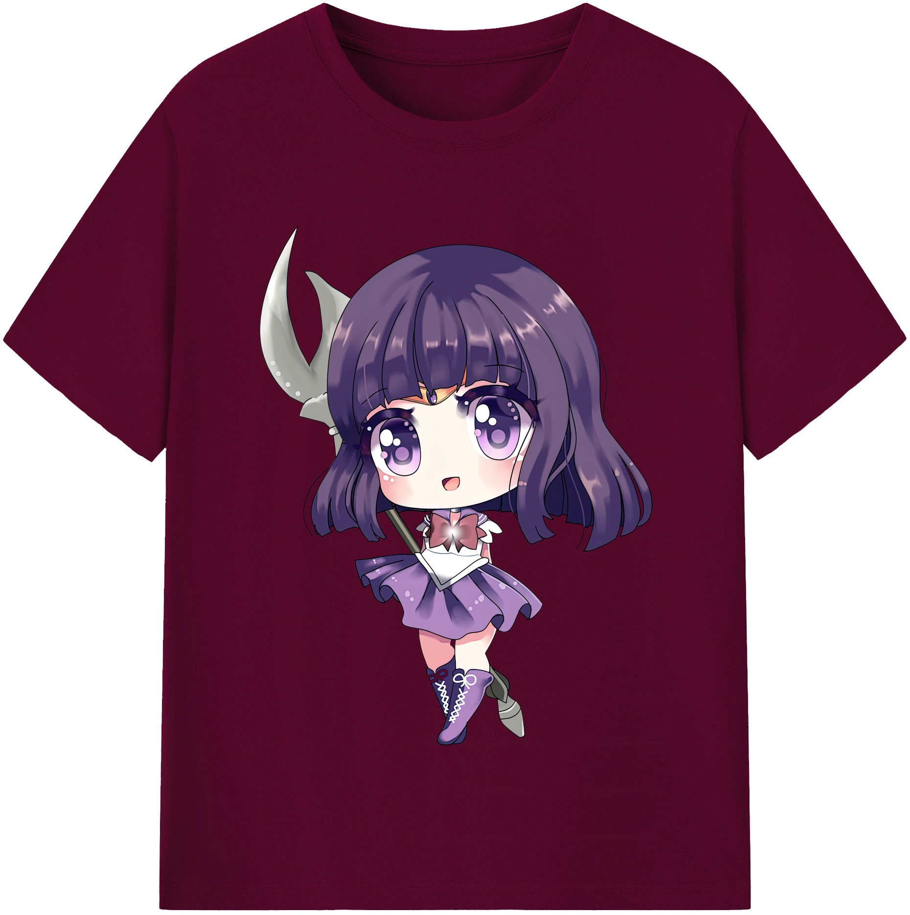 （画像用） 美少女戦士セーラームーン 土萠ほたる Sailor Moon Tomoe Hotaru （セーラーサターン；Sailor Saturn） レディースカジュアルプリントTシャツ（綿100％）